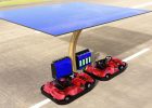 Solar energy system for electric karts outdoor tracks