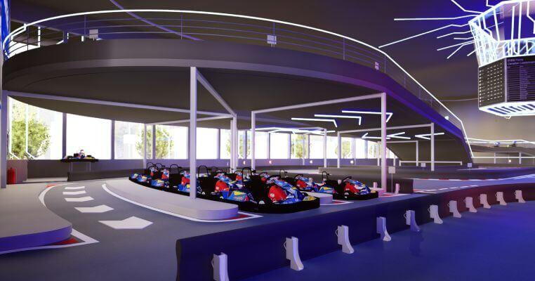 Electric kart track with BSR gokarts for main activity