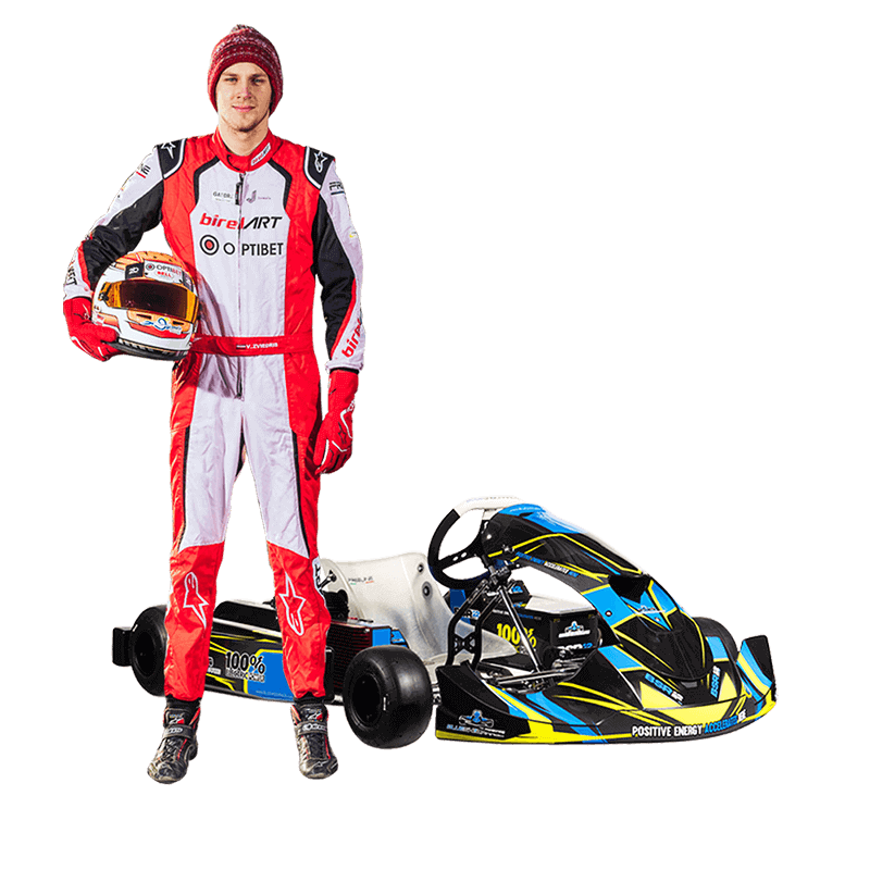 Valters Zviedris, blue shock race electric race kart junior 18kW kart for championship